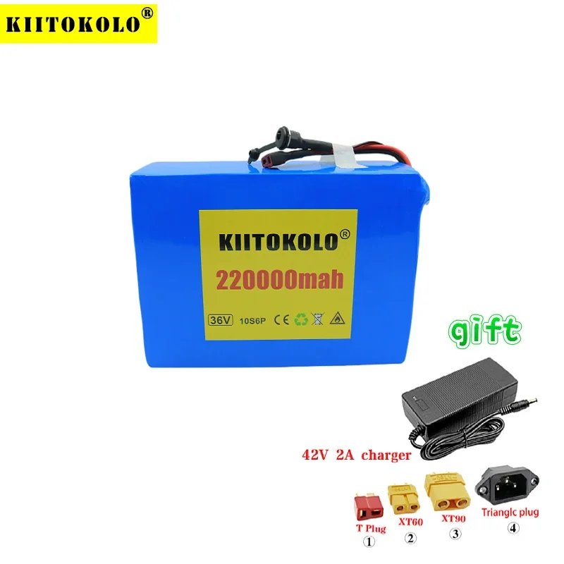 New 36V 18650 10S6P 220Ah Lithium Battery Pack Built-in Balance BMS 350W-1000W Electric Bicycle Scooter Battery+42V 2A Charger 
New 36V 18650 10S6P 220Ah Lithium Battery Pack Built-in Balance BMS 350W-1000W Electric Bicycle Scooter Battery+42V 2A Charger