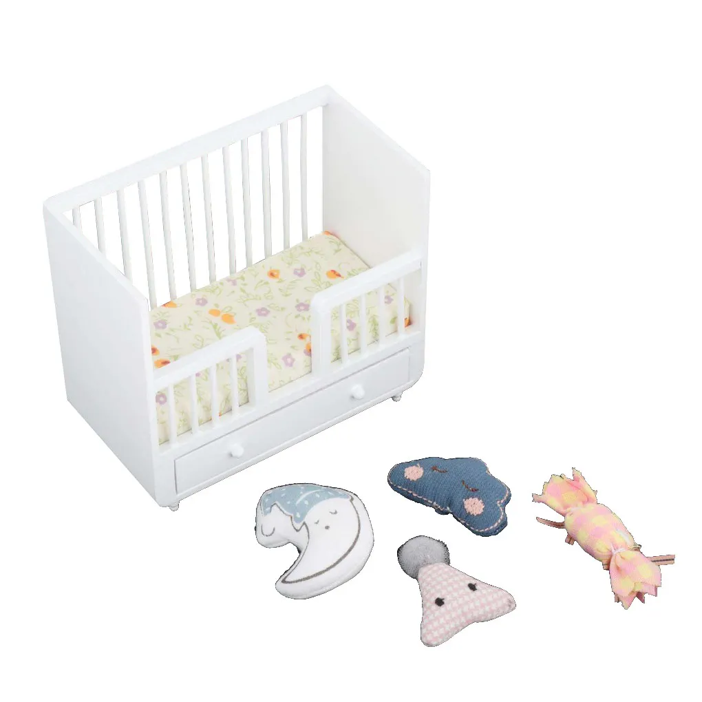 Mini-House Bed Kit with 4 Cushions 1/12-Scale Wood Baby Crib Simulation Furniture Children’s Living-Room Role-Play
Mini-House Bed Kit with 4 Cushions 1/12-Scale Wood Baby Crib Simulation Furniture Children’s Living-Room Role-Play