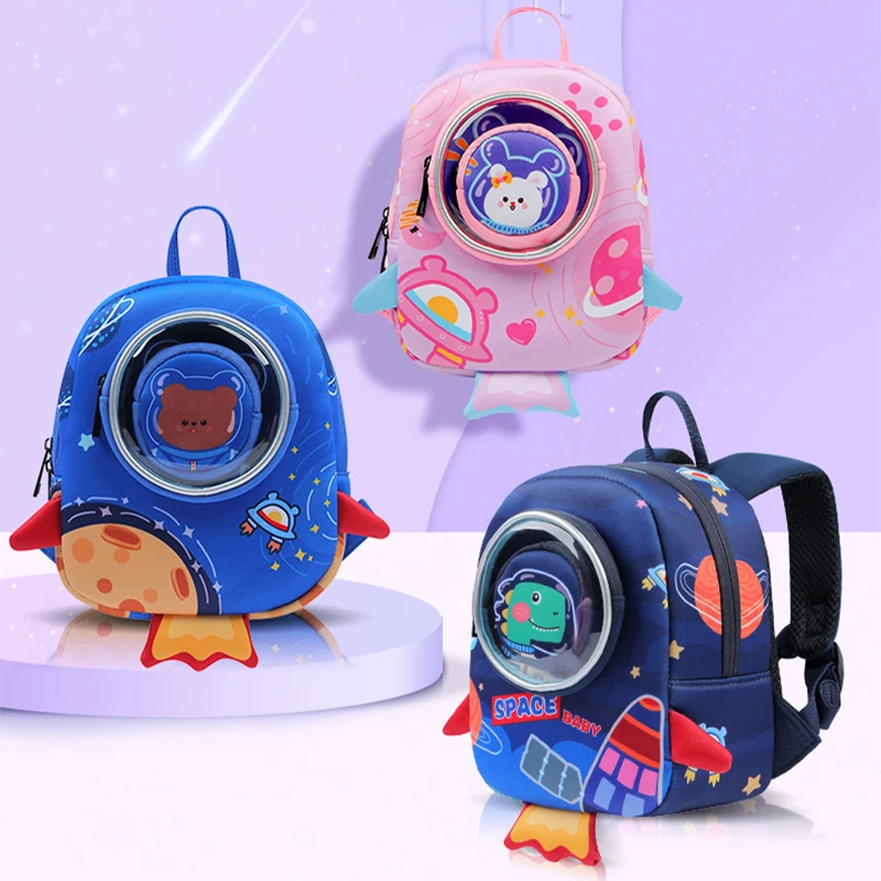 

Детский школьный портфель с мультипликационным рисунком для детского сада, сумки для девочек, школьные рюкзаки, рюкзак с милым космическим ...