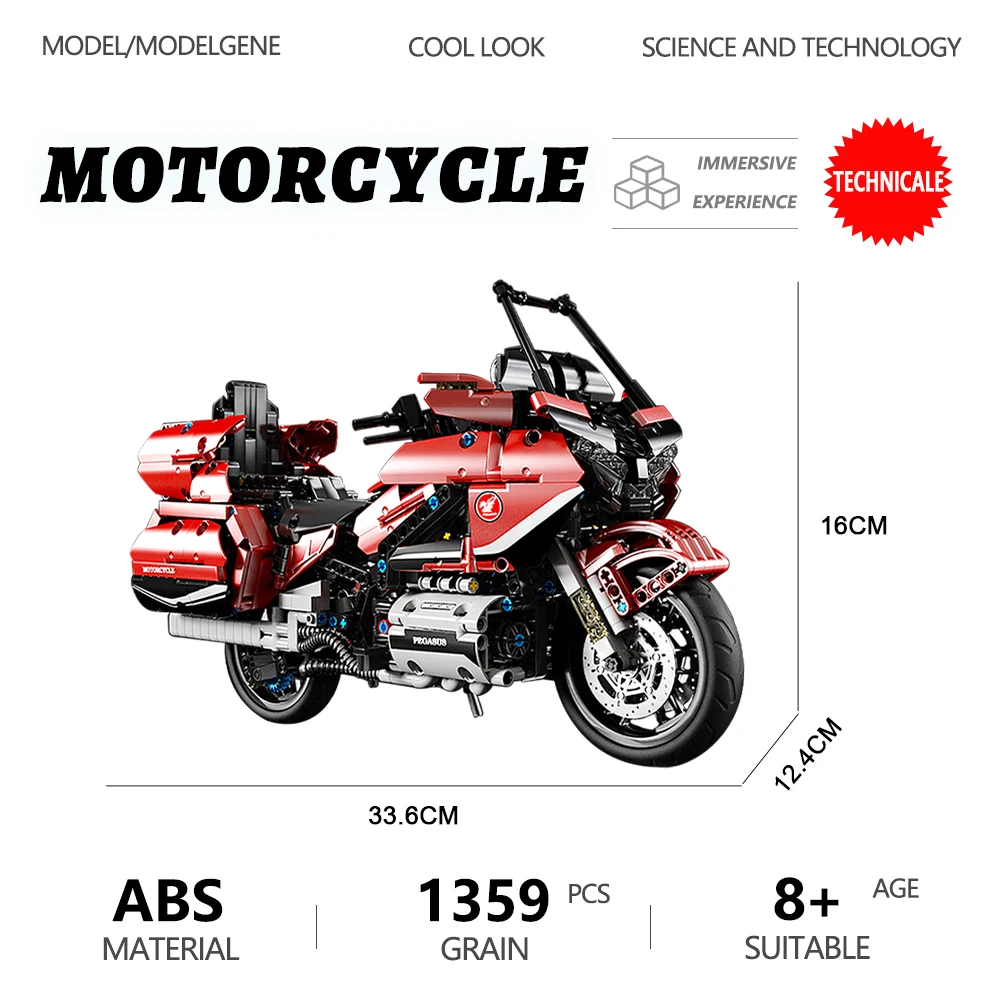 Technical Gold Wing Motorcycle Bricks High Tech Plastic Model Motorbike Model Building Blocks MOC Toys For Children Gifts 1:7
Technical Gold Wing Motorcycle Bricks High Tech Plastic Model Motorbike Model Building Blocks MOC Toys For Children Gifts 1:7