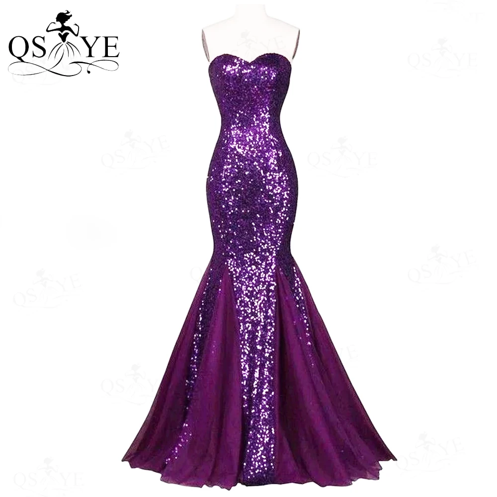 Sequin Purple Prom Dresses Tulle Mermaid Evening Gown Off Shoulder Formal Gown Lace up Back Plus Size Women Party Dress
Sequin Purple Prom Dresses Tulle Mermaid Evening Gown Off Shoulder Formal Gown Lace up Back Plus Size Women Party Dress