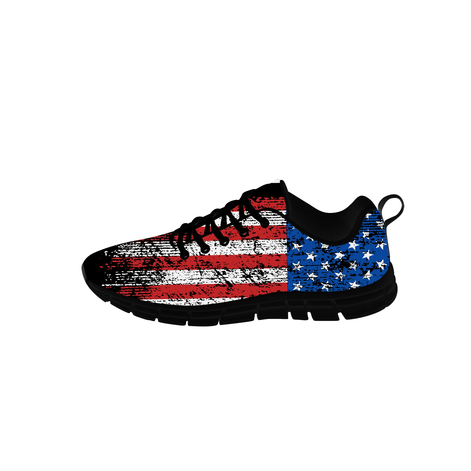 

Кроссовки мужские/женские с американским флагом, повседневная холщовая обувь для подростков, дышащие легкие кеды, черные