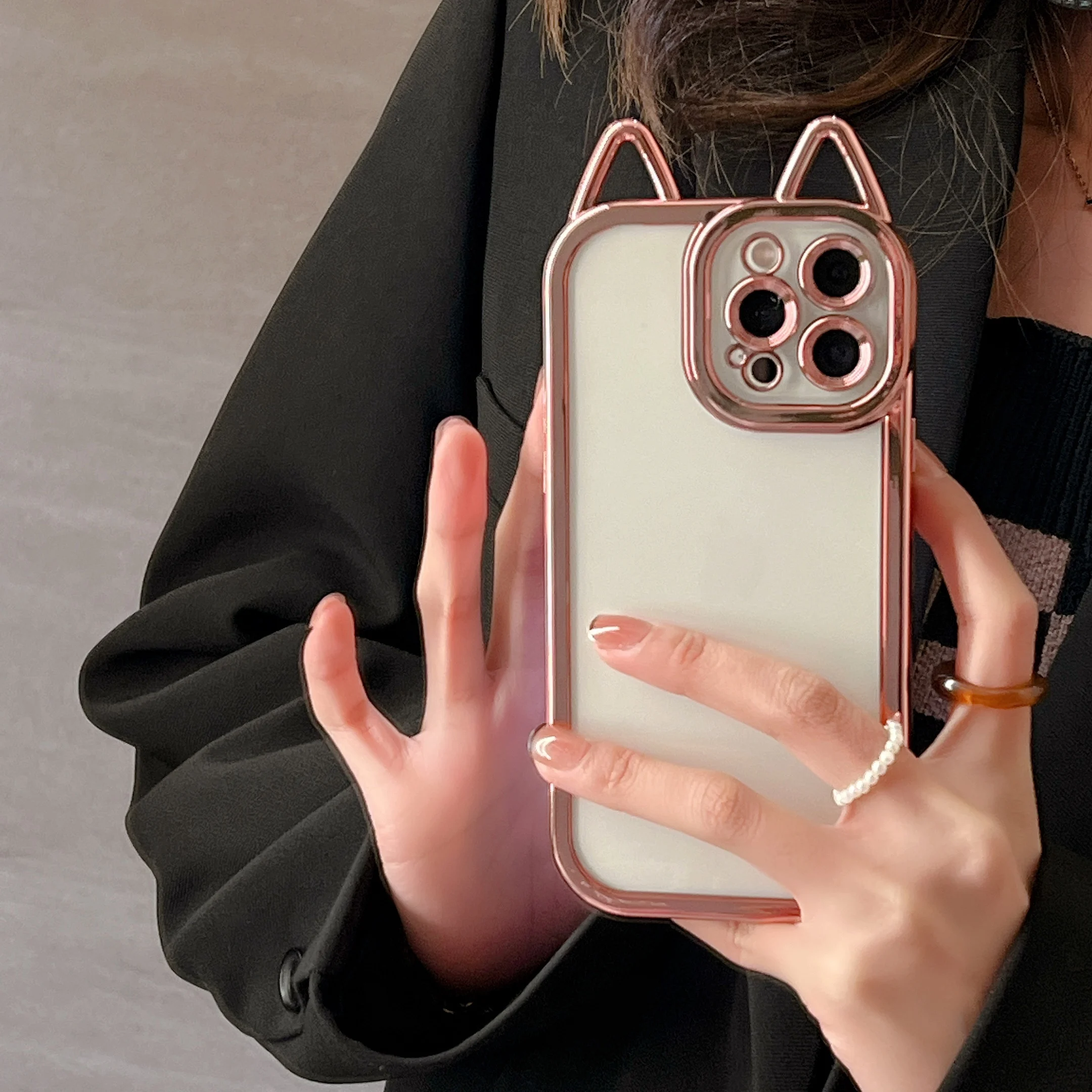 Luxury Plating Cute Cartoon Cat Ear Transparent Soft Phone Case For iPhone 13 Pro Max 12 11 XS Max X XR Shockproof TPU Cover
Luxury Plating Cute Cartoon Cat Ear Transparent Soft Phone Case For iPhone 13 Pro Max 12 11 XS Max X XR Shockproof TPU Cover
