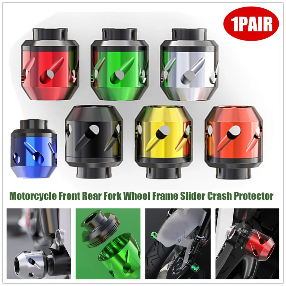 2×Motorcycle CNC Front Rear Fork Wheel Crash Protector Anti-Falling Frame Slider Protector Motorcycle Crash Various Color
2×Motorcycle CNC Front Rear Fork Wheel Crash Protector Anti-Falling Frame Slider Protector Motorcycle Crash Various Color