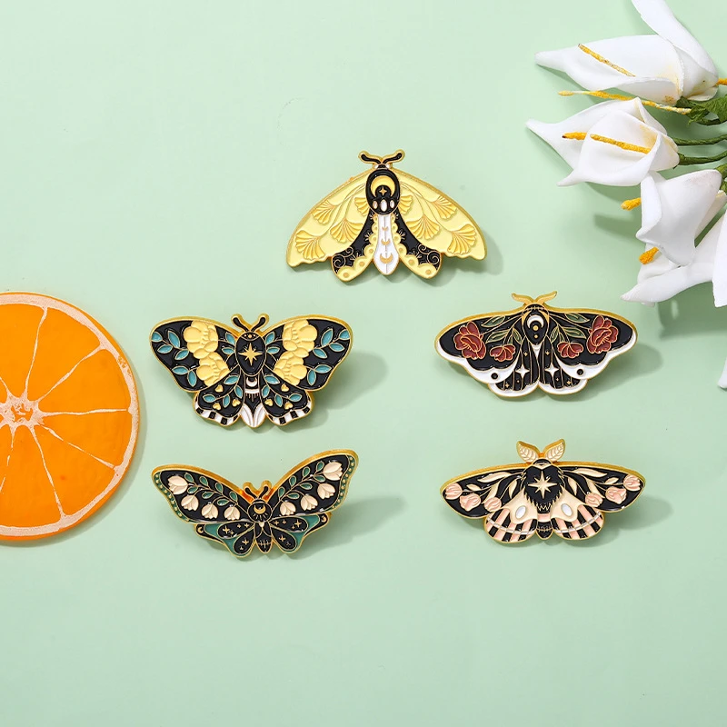 2022 Cartoon Insect Brooches Floral Moth Butterfly Enamel Pins Gothic Moon Nature Lapel Badges Jewelry Gift For Kids Friends
2022 Cartoon Insect Brooches Floral Moth Butterfly Enamel Pins Gothic Moon Nature Lapel Badges Jewelry Gift For Kids Friends