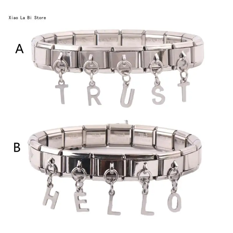 Detachable Letters Pendant Bracelets Elegant Stainless Steel Handchain Bracelets Letter Charm Wristband Statement Gift XXFD
Detachable Letters Pendant Bracelets Elegant Stainless Steel Handchain Bracelets Letter Charm Wristband Statement Gift XXFD