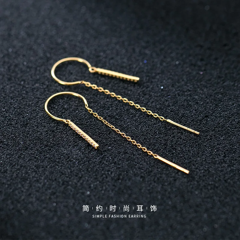 Korean Style Simple ArtisticcType One Word Gang Drill Hanging Earrings Girly Temperamental Personalized Earrings
Korean Style Simple ArtisticcType One Word Gang Drill Hanging Earrings Girly Temperamental Personalized Earrings