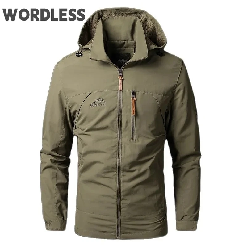 Men's Jackets Military Hooded Zipper Jacket Outdoor Men Waterproof Windbreaker Camping Sports Coats Casual Male Thin Overcoats
Men's Jackets Military Hooded Zipper Jacket Outdoor Men Waterproof Windbreaker Camping Sports Coats Casual Male Thin Overcoats