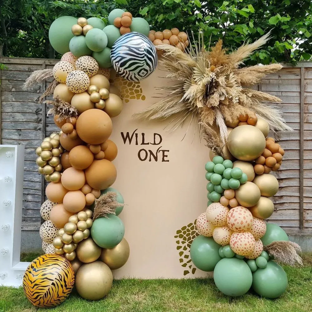 146Pcs Jungle Safari Balloon Arch Avocado Green Brown Gold Balloons Garland Kit Animal Printed Foil Balloon Wild One Baby Shower
146Pcs Jungle Safari Balloon Arch Avocado Green Brown Gold Balloons Garland Kit Animal Printed Foil Balloon Wild One Baby Shower