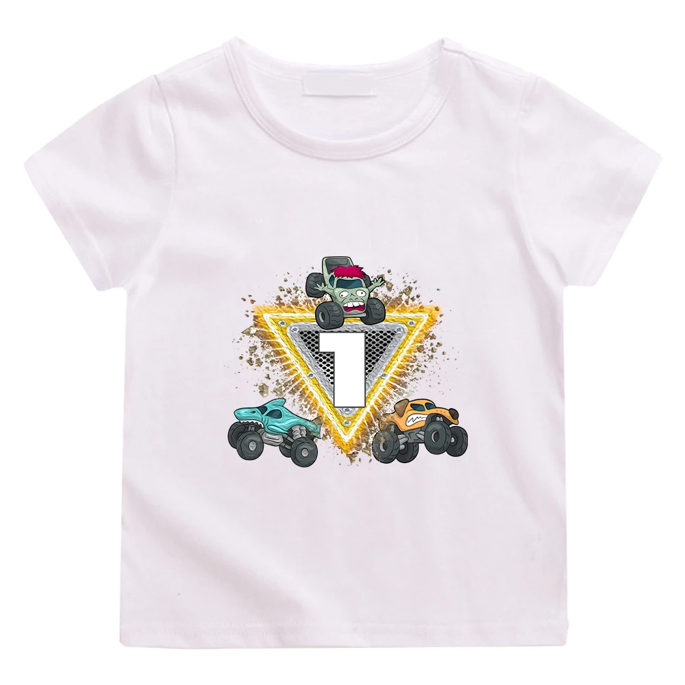 Monster Truck Birthday 1th T-shirt 100% Cotton Short Sleeve Summer Tee-shirt Cartoon Casual Boys and Girls Tshirt O-neck Soft
Monster Truck Birthday 1th T-shirt 100% Cotton Short Sleeve Summer Tee-shirt Cartoon Casual Boys and Girls Tshirt O-neck Soft