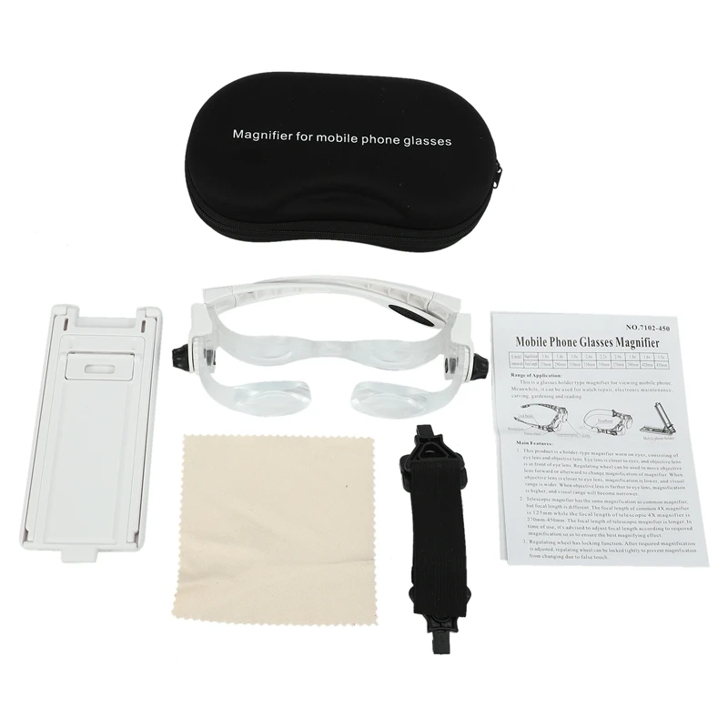 1.5X-3.8X Zoom Mobile Phone Eyeglass Magnifying Glass Glasses Loupe Cell Phone Screen Magnifier With Holder
1.5X-3.8X Zoom Mobile Phone Eyeglass Magnifying Glass Glasses Loupe Cell Phone Screen Magnifier With Holder