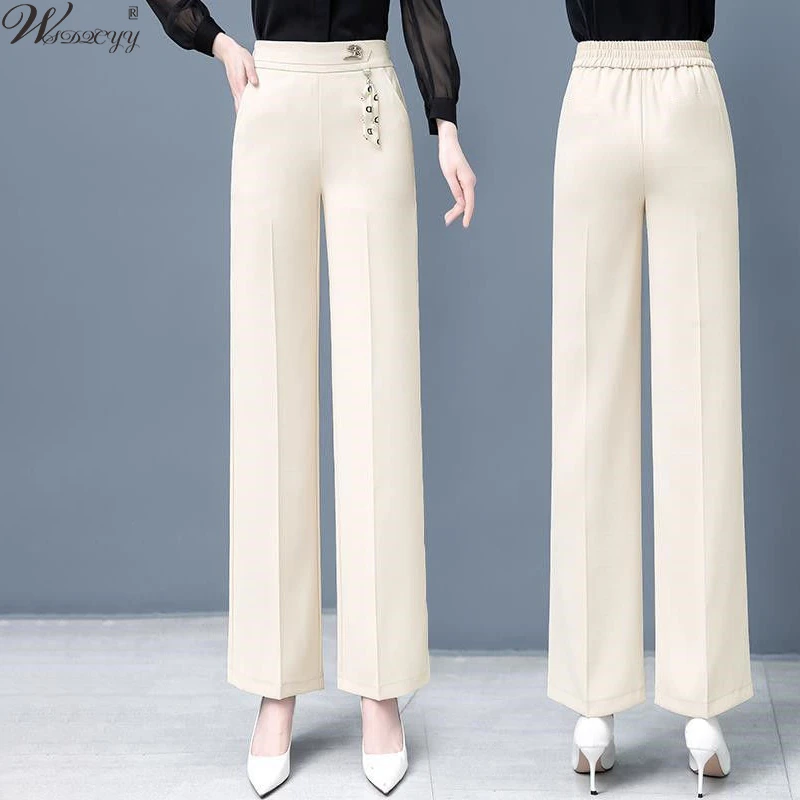 Women Elastic High Waist Pant Sequined Streetwear Wide Leg Pants Spring Summer New Korean Fashion Vintage Ankle-Length Trousers
Women Elastic High Waist Pant Sequined Streetwear Wide Leg Pants Spring Summer New Korean Fashion Vintage Ankle-Length Trousers