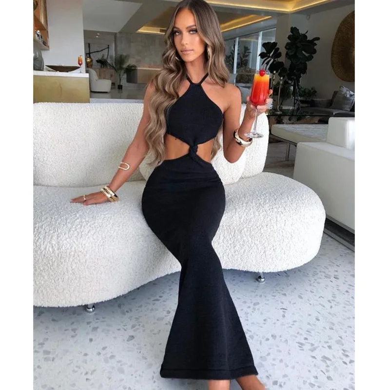Halter Knitted Sexy Dress Women Backless 2021 Summer Temperament Elegant Slim Bodycon Dress Midi Long Dresses Vestidos
Halter Knitted Sexy Dress Women Backless 2021 Summer Temperament Elegant Slim Bodycon Dress Midi Long Dresses Vestidos