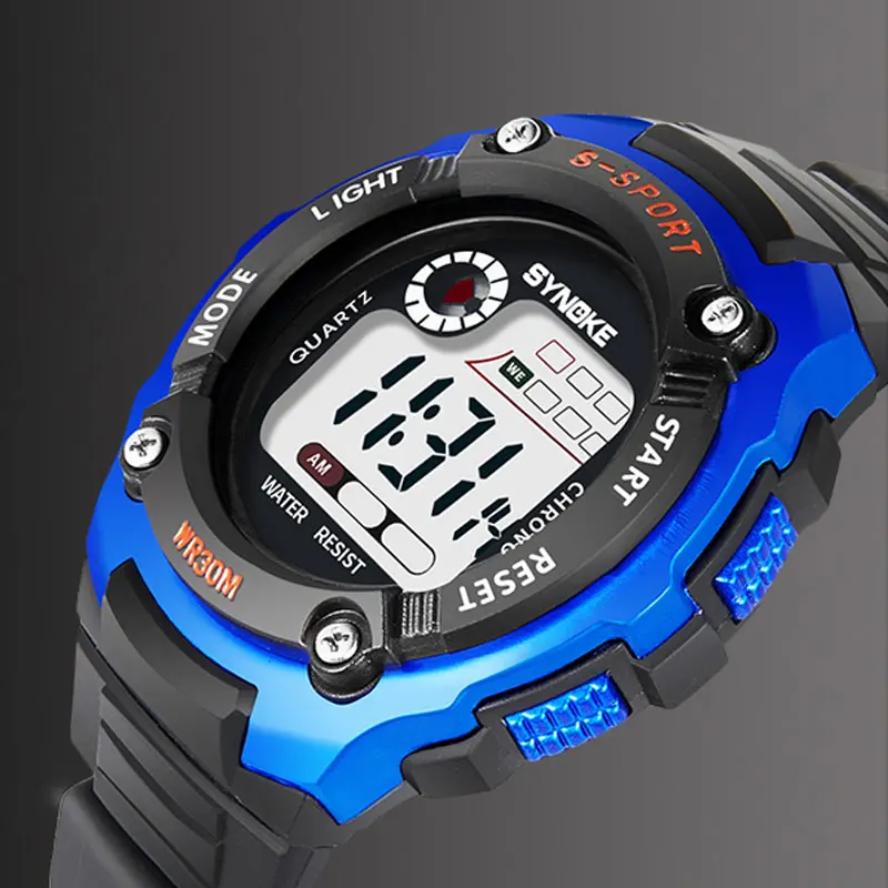 

Модные электронные часы SYNOKE, светящиеся многофункциональные водонепроницаемые спортивные часы с будильником для мальчиков и девочек, школьников, часы, Прямая поставка