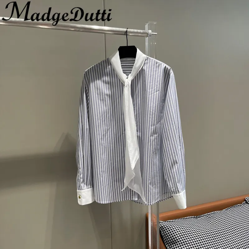 2.5 MadgeDutti Temperament Silk Ribbon Bow Contrast Color Striped Long Sleeve Shirt Women 2023 Spring New
2.5 MadgeDutti Temperament Silk Ribbon Bow Contrast Color Striped Long Sleeve Shirt Women 2023 Spring New