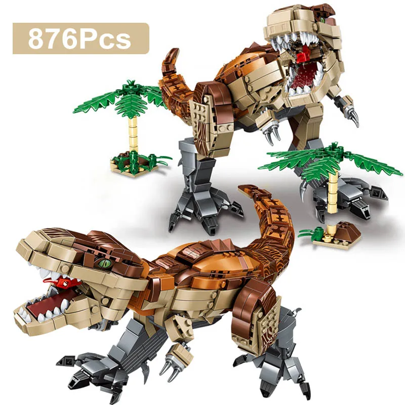 

Jurassic Dinosaur World Tyrannosaurus Indominus Rex Triceratops Model Building Blocks Dilophosaurus Dino With Figures Bricks Toy