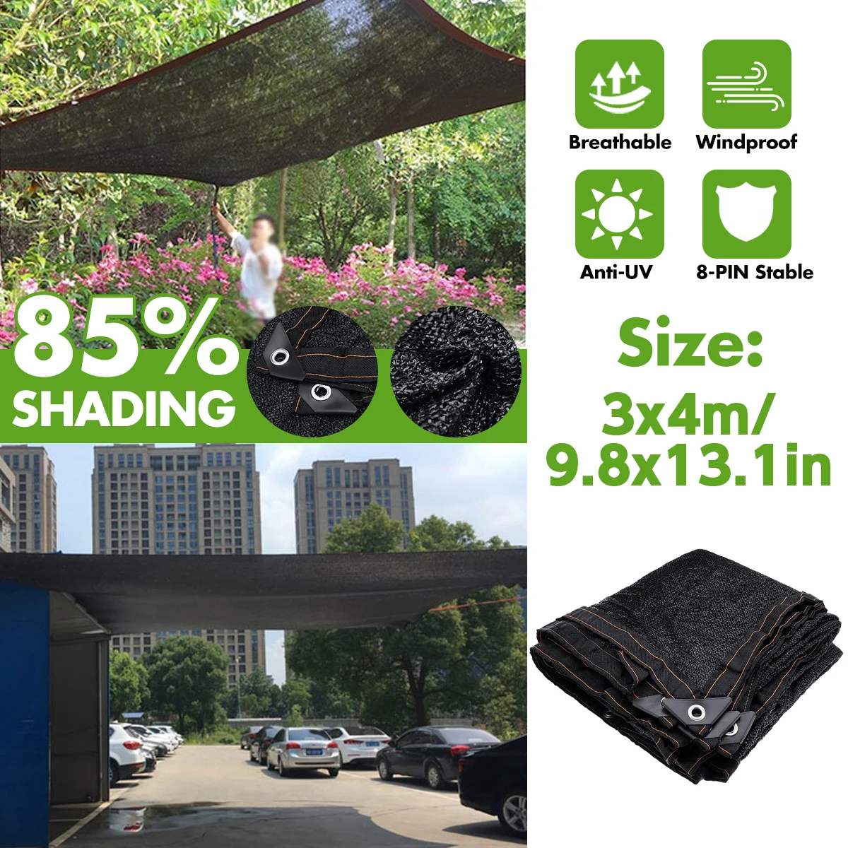 85% Black Shade Cloth Durable Mesh Tarp with Grommets Garden Sunblock Shade Cloth Shading Antifreezing Sun Sails Shelters
85% Black Shade Cloth Durable Mesh Tarp with Grommets Garden Sunblock Shade Cloth Shading Antifreezing Sun Sails Shelters