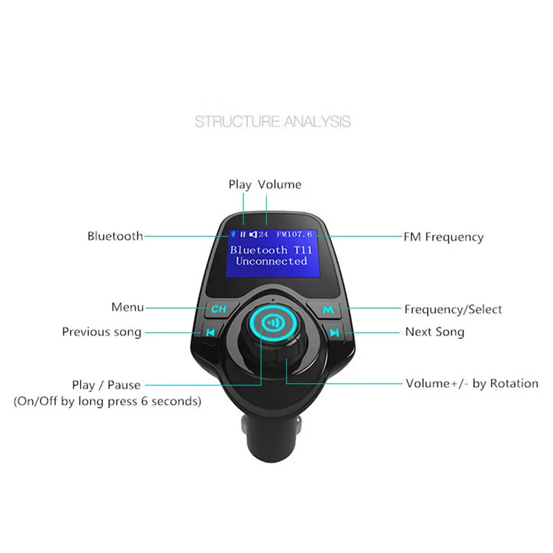 Lcd Display Car Charger Mp3 Player Car Fm Modulator Handsfree Car Kit Mobile Phone Adapter For Iphone 11 7 8 Plus
Lcd Display Car Charger Mp3 Player Car Fm Modulator Handsfree Car Kit Mobile Phone Adapter For Iphone 11 7 8 Plus