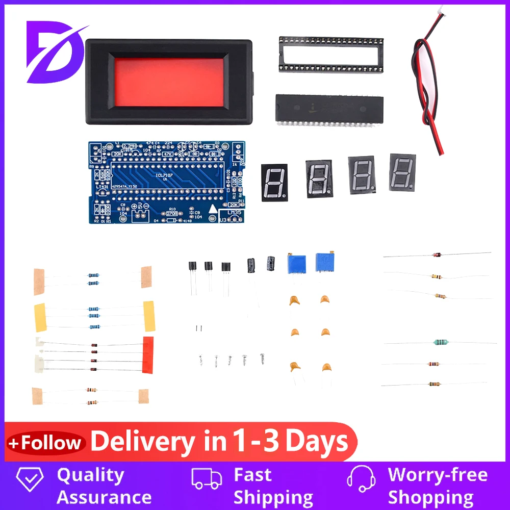 ICL7107 Digital Ammeter Kit DIY Module DC 5V 35mA 70.6x39mm DIY Kits Amp Current Meter L69A
ICL7107 Digital Ammeter Kit DIY Module DC 5V 35mA 70.6x39mm DIY Kits Amp Current Meter L69A