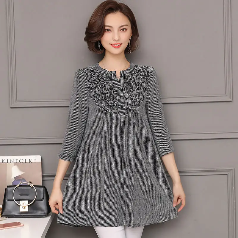 Woman O-neck Stripe Cotton T Shirt Tops Female Spring Fashion Long Sleeve Shirt T-shirt Ladies Loose Style Bottoming Shirts G295
Woman O-neck Stripe Cotton T Shirt Tops Female Spring Fashion Long Sleeve Shirt T-shirt Ladies Loose Style Bottoming Shirts G295