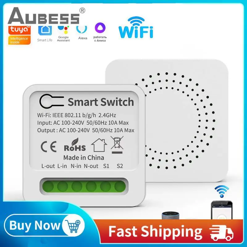 Aubess Tuya мини умный переключатель Wi-Fi 10A 16A 2-полосная интеллектуальное управление приложениями для переключателя «Сделай Сам работать с Alexa ...
Aubess Tuya мини умный переключатель Wi-Fi 10A 16A 2-полосная интеллектуальное управление приложениями для переключателя «Сделай Сам работать с Alexa ...