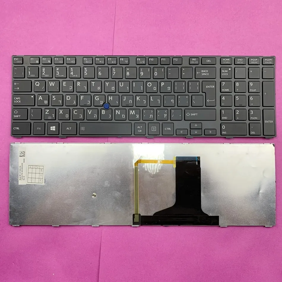 

Hebrew Backlit Laptop Keyboard For Toshiba Tecra W50-A W50 A50-A Series G83C000DP3SP Black With Point HB Layout