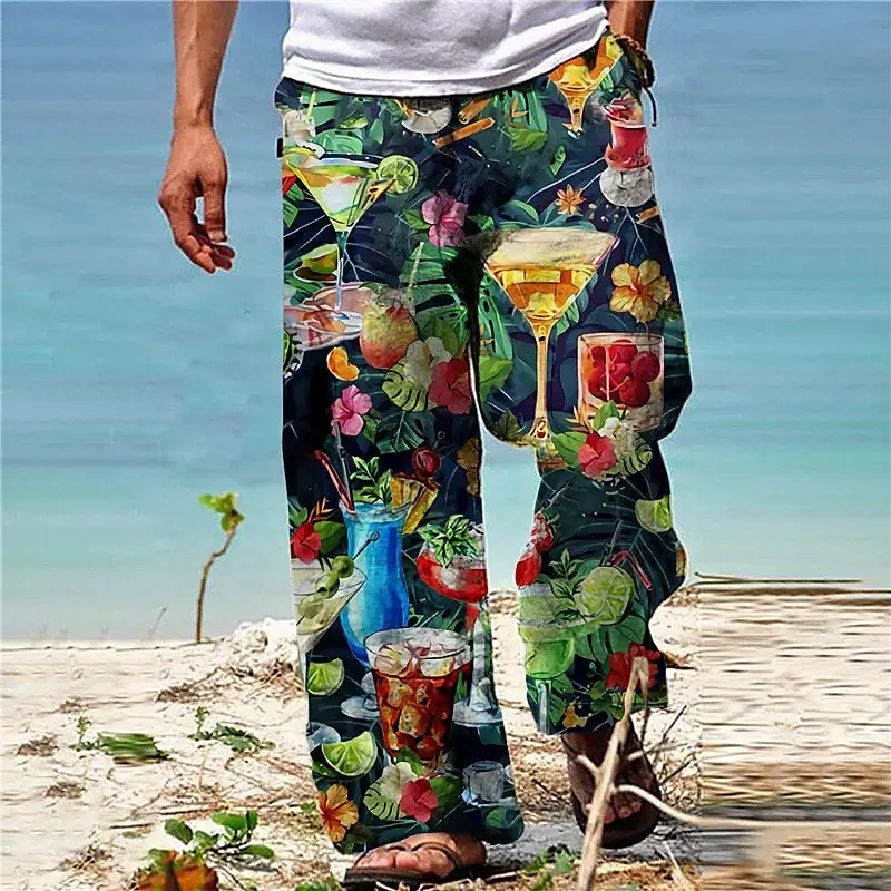 Брюки мужские пляжные на завязках, Гавайские прямые штаны с эластичным поясом, Повседневная Уличная одежда с фруктовым графическим принтом...
Брюки мужские пляжные на завязках, Гавайские прямые штаны с эластичным поясом, Повседневная Уличная одежда с фруктовым графическим принтом...
