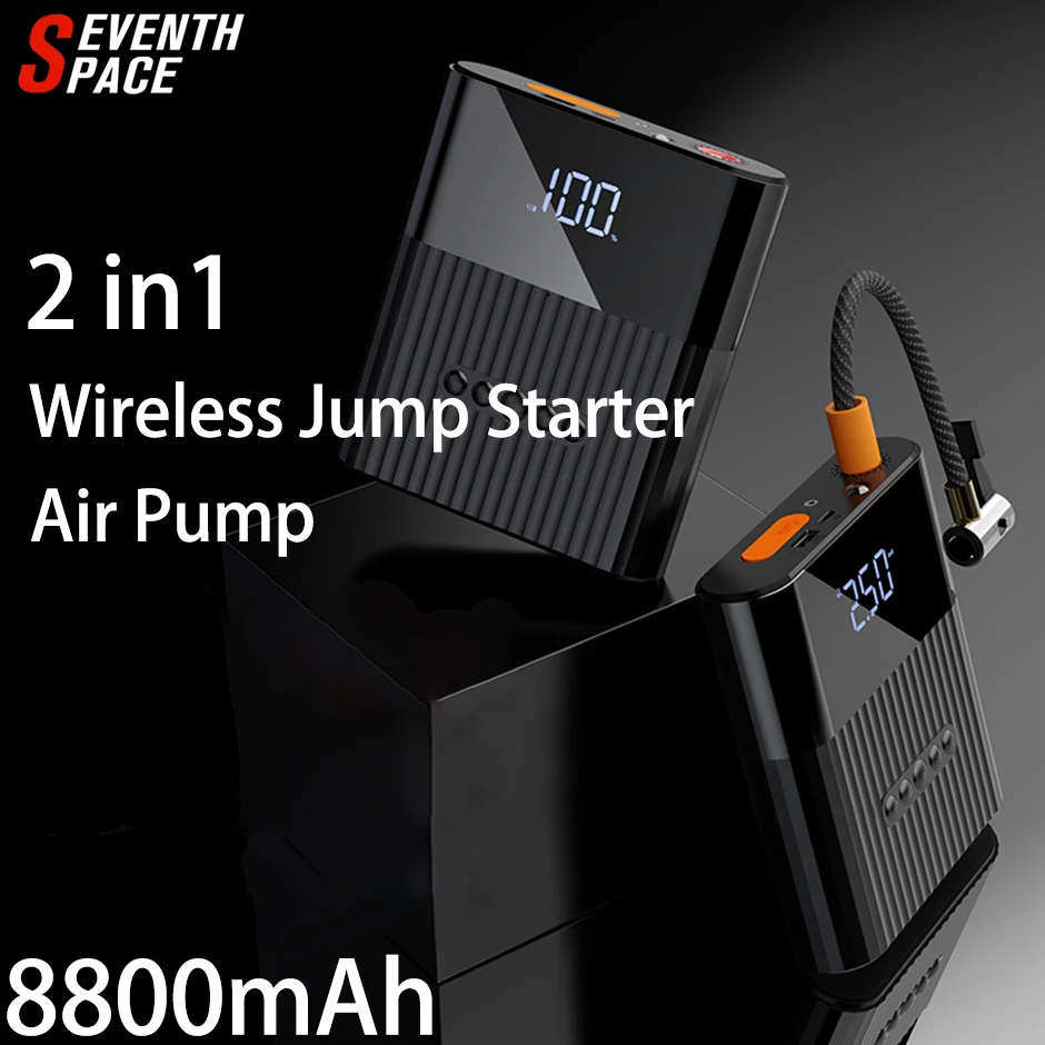 8800mAh Car Jump Starter Wireless Portable Inflator Pump 1000A Starting Device Power Bank 12V Digital Tire Inflator 150PSI
8800mAh Car Jump Starter Wireless Portable Inflator Pump 1000A Starting Device Power Bank 12V Digital Tire Inflator 150PSI