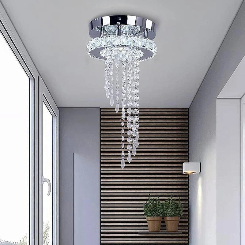 Modern Crystal Chandelier LED Mini Ceiling Light Fixture Semi Flush Mount Chandelier for Hallway Foyer Dining Room Bedroom
Modern Crystal Chandelier LED Mini Ceiling Light Fixture Semi Flush Mount Chandelier for Hallway Foyer Dining Room Bedroom