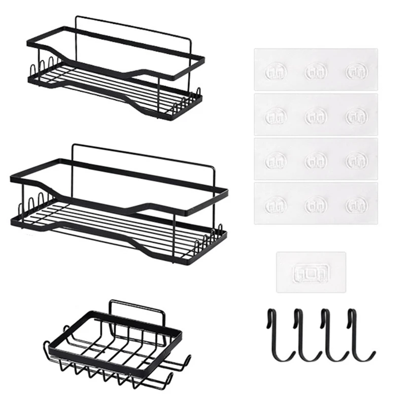 1 Set Black Bathroom Rack Toilet Rack Toiletry Storage Rack Free Punching Wall Wall Hanging
1 Set Black Bathroom Rack Toilet Rack Toiletry Storage Rack Free Punching Wall Wall Hanging