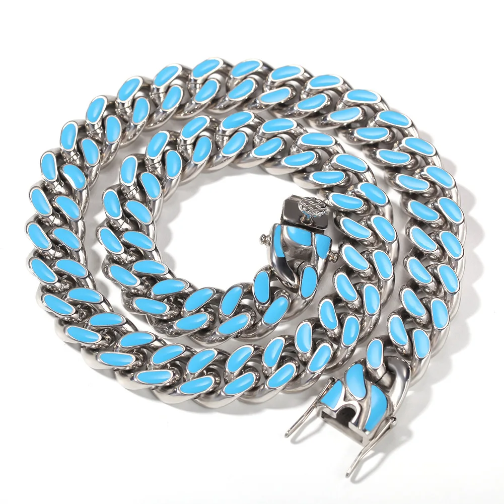 Stainless Steel Cuban Miami Chain Necklace Box Lock Link Oil Drop Enamel Colors Necklaces for Men Hip Hop Rocker Party Jewelry
Stainless Steel Cuban Miami Chain Necklace Box Lock Link Oil Drop Enamel Colors Necklaces for Men Hip Hop Rocker Party Jewelry