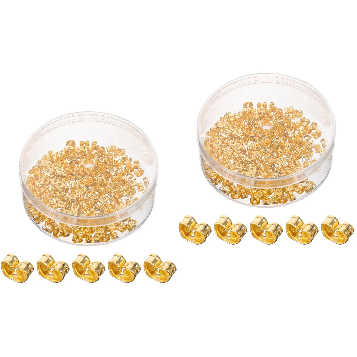 800 Pcs Metal Earring Backs Studs Earplug Earrings Screw Backings Iron Stoppers Tiny Gold
800 Pcs Metal Earring Backs Studs Earplug Earrings Screw Backings Iron Stoppers Tiny Gold