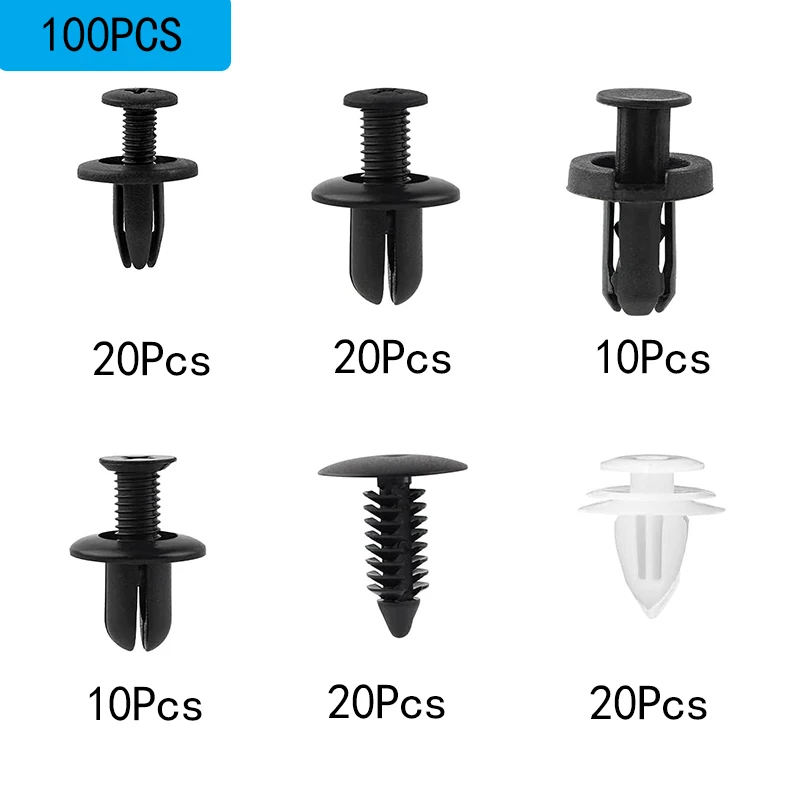 100pcs Car Retainer Clips 6 Size Plastic Fasteners Kit Auto Trim Panel Clip Mixed Car Body Bumper Rivet Set Replacement Push Pin
100pcs Car Retainer Clips 6 Size Plastic Fasteners Kit Auto Trim Panel Clip Mixed Car Body Bumper Rivet Set Replacement Push Pin
