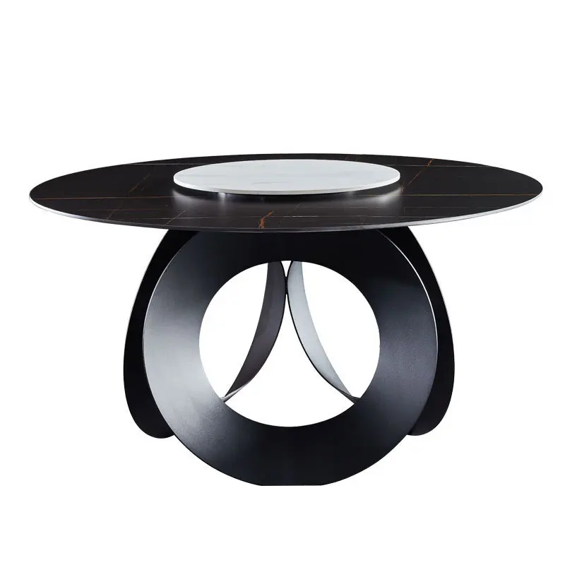Rock slab dining table simple rectangular light luxury stainless steel dining table and chairs high-end villa furniture
Rock slab dining table simple rectangular light luxury stainless steel dining table and chairs high-end villa furniture