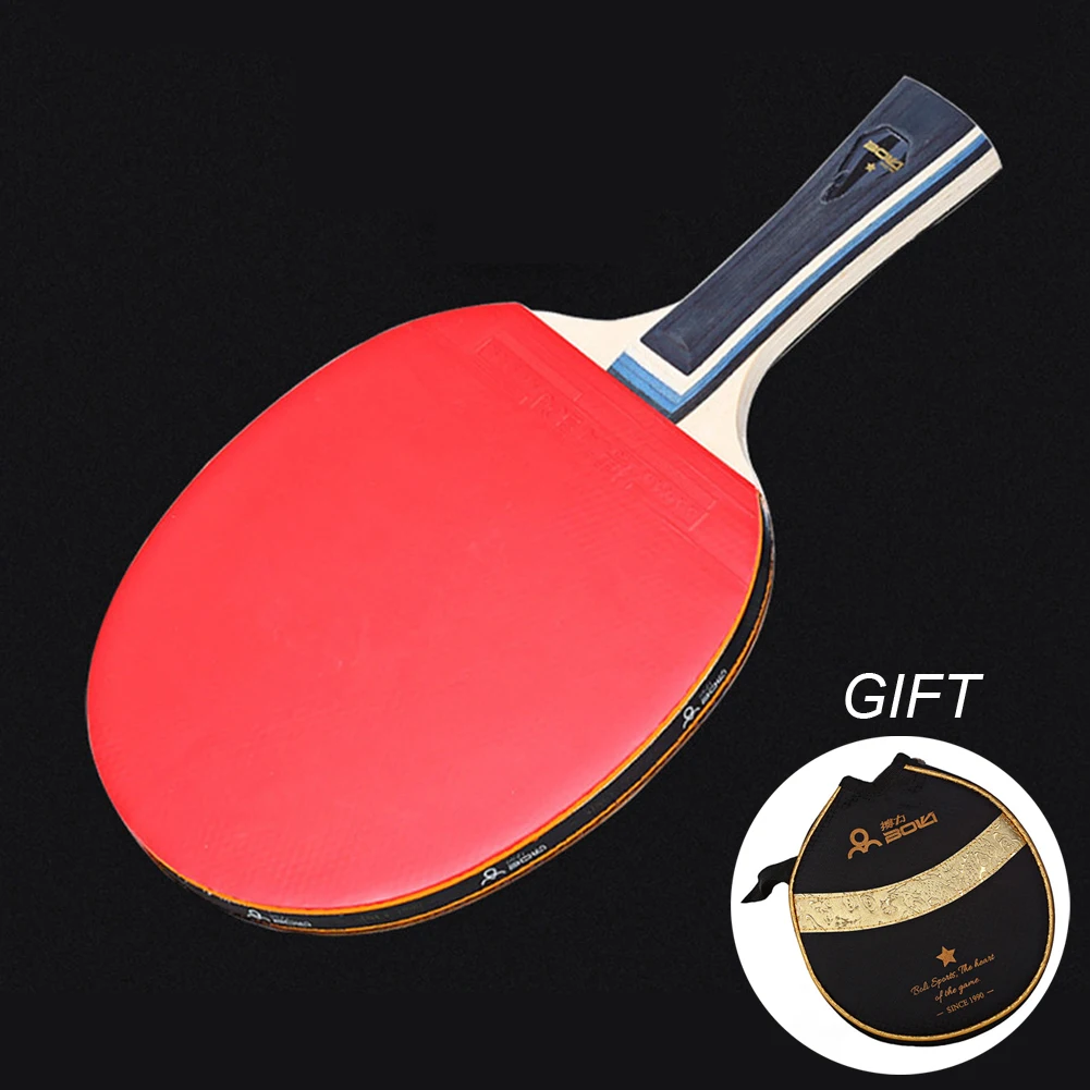 1pc Strong Spin Table Tennis Racket With Bag 1 Star 7 Ply Wood Ping Pong Bat Paddle Long Handle Horizontal Grip All-round Type
1pc Strong Spin Table Tennis Racket With Bag 1 Star 7 Ply Wood Ping Pong Bat Paddle Long Handle Horizontal Grip All-round Type