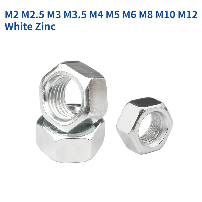 Шестигранная гайка M2 M2.5 M3 M3.5 M4 M5 M6 M8 M10 M12 из белого цинка
Шестигранная гайка M2 M2.5 M3 M3.5 M4 M5 M6 M8 M10 M12 из белого цинка