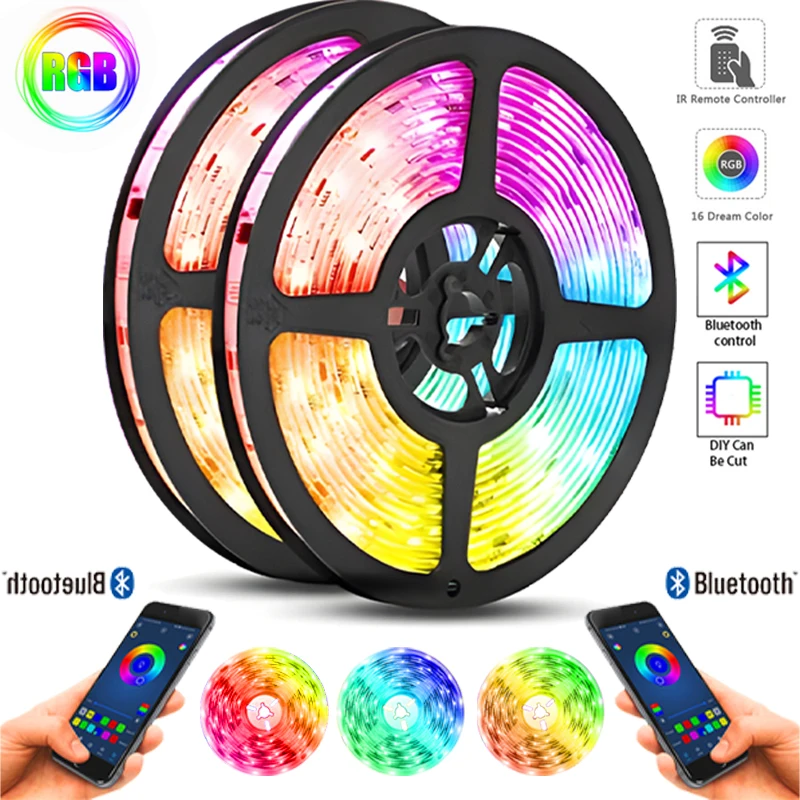 20M 10M 5M LED Strip Lights RBG 5050 WS2812 Ribbon Tape Decoration Living Room Bluetooth Remote Control Bedroom Decor Fita Lamp
20M 10M 5M LED Strip Lights RBG 5050 WS2812 Ribbon Tape Decoration Living Room Bluetooth Remote Control Bedroom Decor Fita Lamp