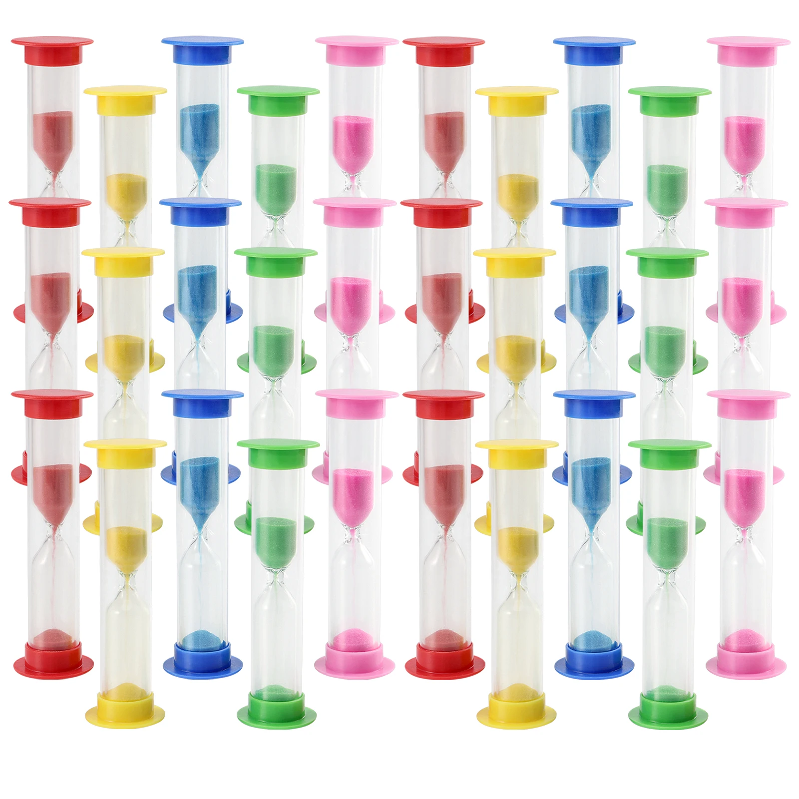30 PCS 1 Minute Colorful Sandglass Timer, 6 Colors Plastic Hourglass Timer, Mini Sand Clock Timer
30 PCS 1 Minute Colorful Sandglass Timer, 6 Colors Plastic Hourglass Timer, Mini Sand Clock Timer