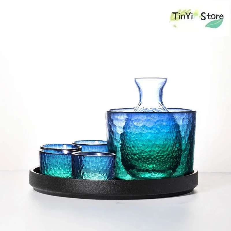 Japanese Sake Jug Set Peacock Blue Wine Glasses Crystal Sake Pot Cup Set Flagon Liquor Glass Dispenser Creative Wine Cup Gifts
Japanese Sake Jug Set Peacock Blue Wine Glasses Crystal Sake Pot Cup Set Flagon Liquor Glass Dispenser Creative Wine Cup Gifts