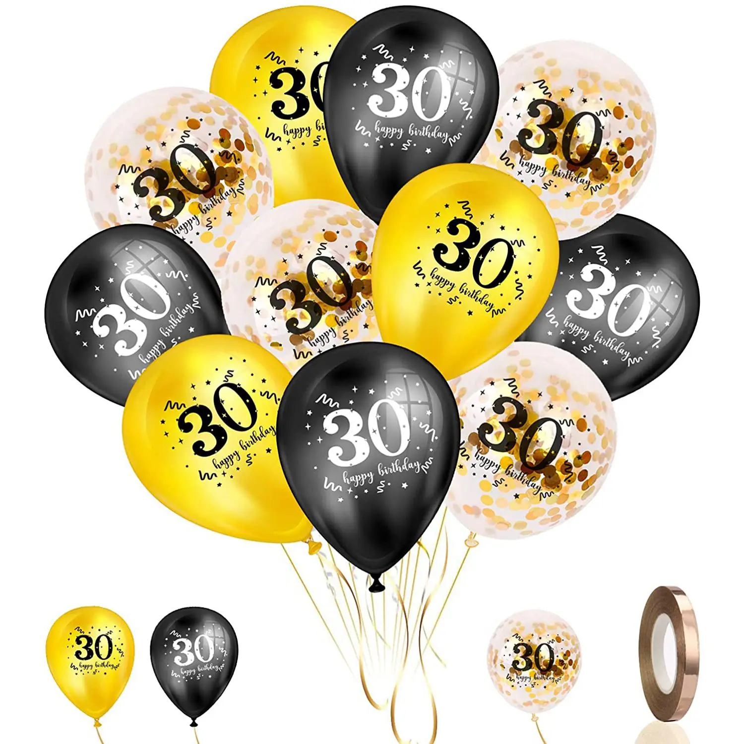 30 шт., латексные воздушные шары с конфетти, 12 дюймов 
30 шт., латексные воздушные шары с конфетти, 12 дюймов