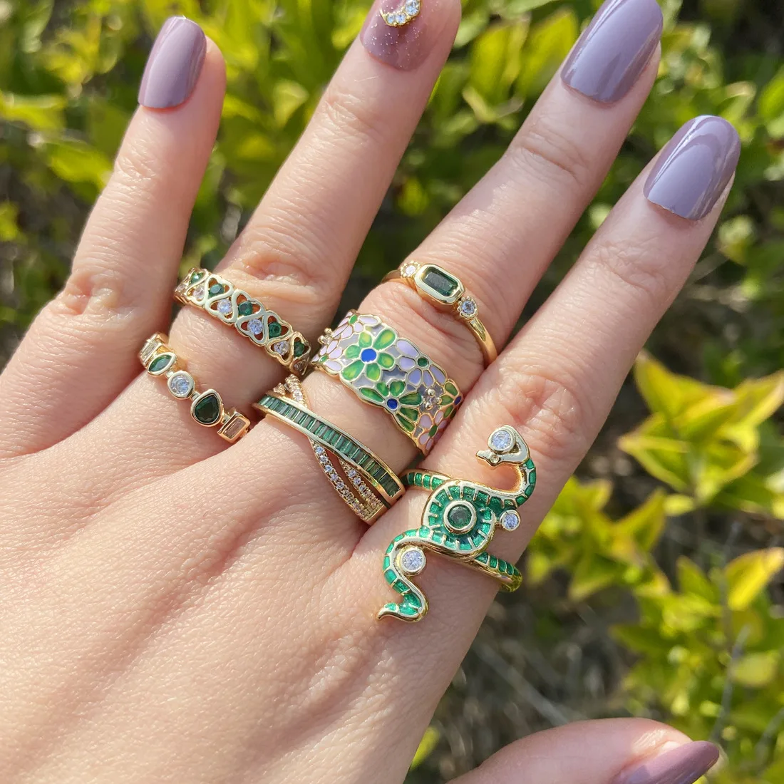 Fahsion Gold Copper Green Zircon Heart Animal Snake Butterfly Adjustable Set Rings Women Metal Girl Gift Ring Jewelry Wholesale
Fahsion Gold Copper Green Zircon Heart Animal Snake Butterfly Adjustable Set Rings Women Metal Girl Gift Ring Jewelry Wholesale