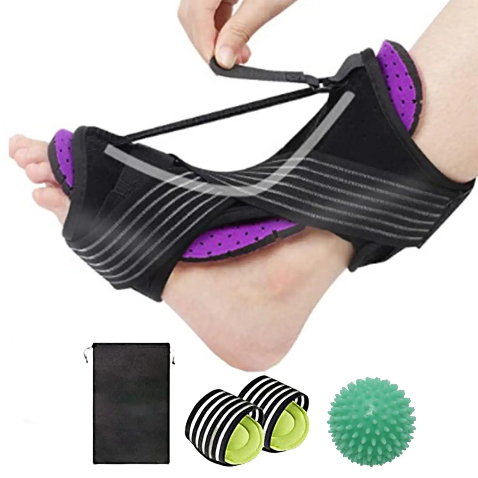 Plantar Fasciitis Night Splint with Acupressure Massage Ball Ankle Brace for Heel and Ankle Pain Women Men Left or Right Foot
Plantar Fasciitis Night Splint with Acupressure Massage Ball Ankle Brace for Heel and Ankle Pain Women Men Left or Right Foot