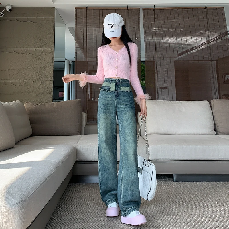 Женские джинсы в американском уличном стиле, модные крутые повседневные Прямые брюки с высокой талией, женские широкие брюки в винтажном стиле
Женские джинсы в американском уличном стиле, модные крутые повседневные Прямые брюки с высокой талией, женские широкие брюки в винтажном стиле