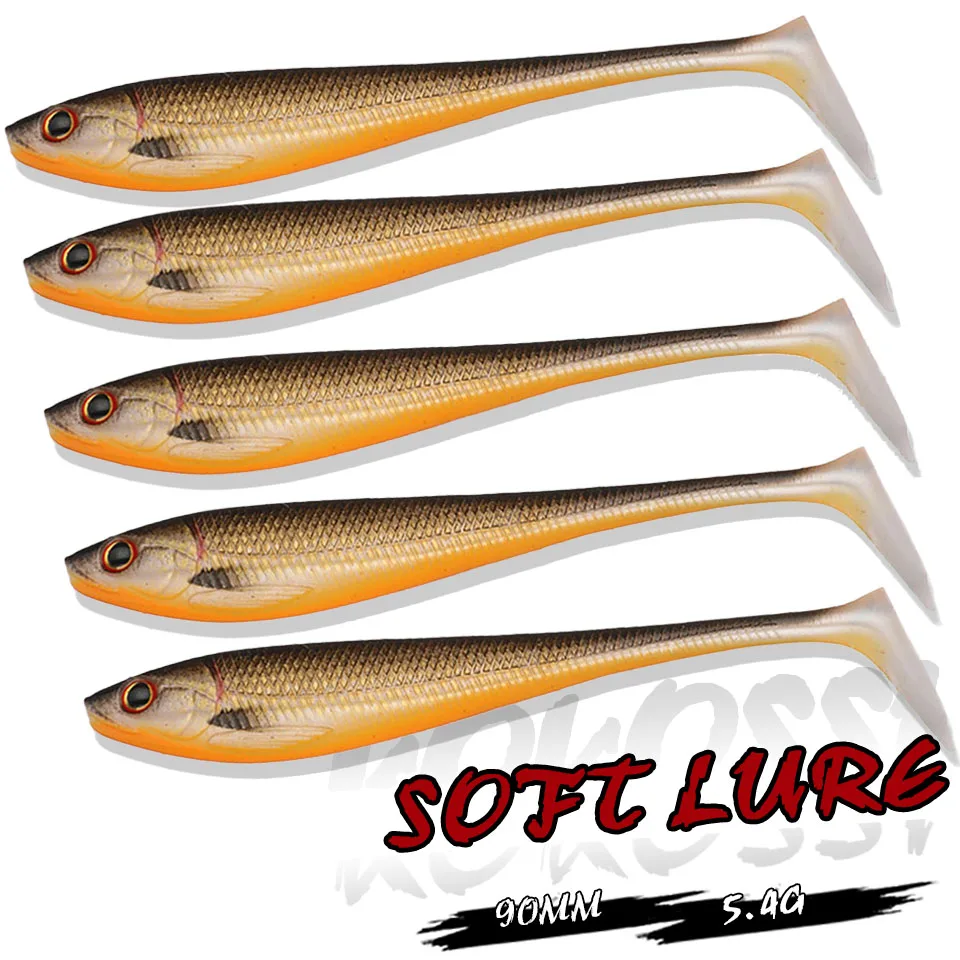 KoKossi 5PCS/LOT 90MM/5.4G Soft Fishing Lure Shape T Tail Artificial Bicolor Swimbait For Carp Bass Colorful Bait Fishing Tackle
KoKossi 5PCS/LOT 90MM/5.4G Soft Fishing Lure Shape T Tail Artificial Bicolor Swimbait For Carp Bass Colorful Bait Fishing Tackle