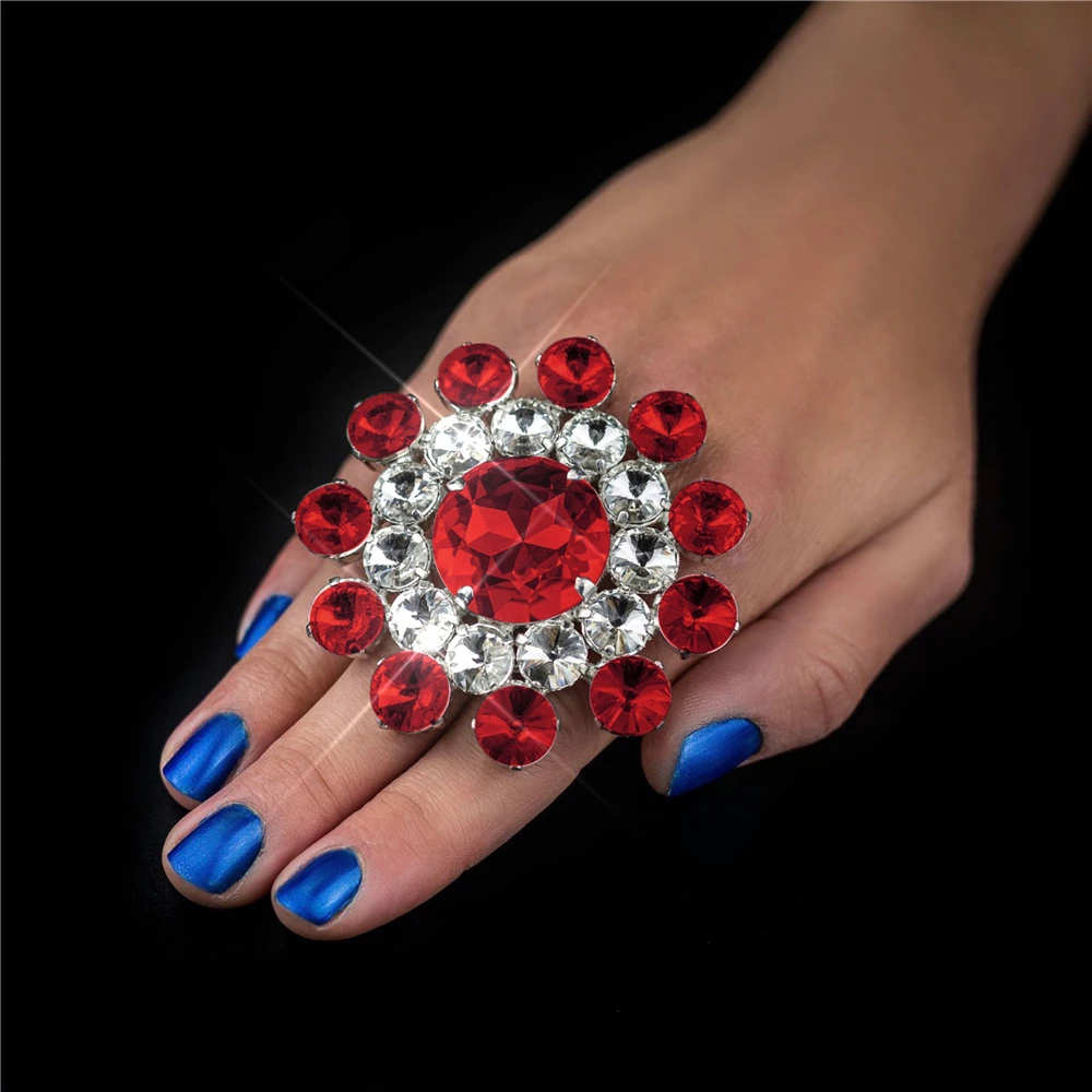 Fashion Round Crystal Exaggerated Open Rings Wedding Accessories Geometric Rhinestone Large Adjustable Rings Finger Jewelry
Fashion Round Crystal Exaggerated Open Rings Wedding Accessories Geometric Rhinestone Large Adjustable Rings Finger Jewelry