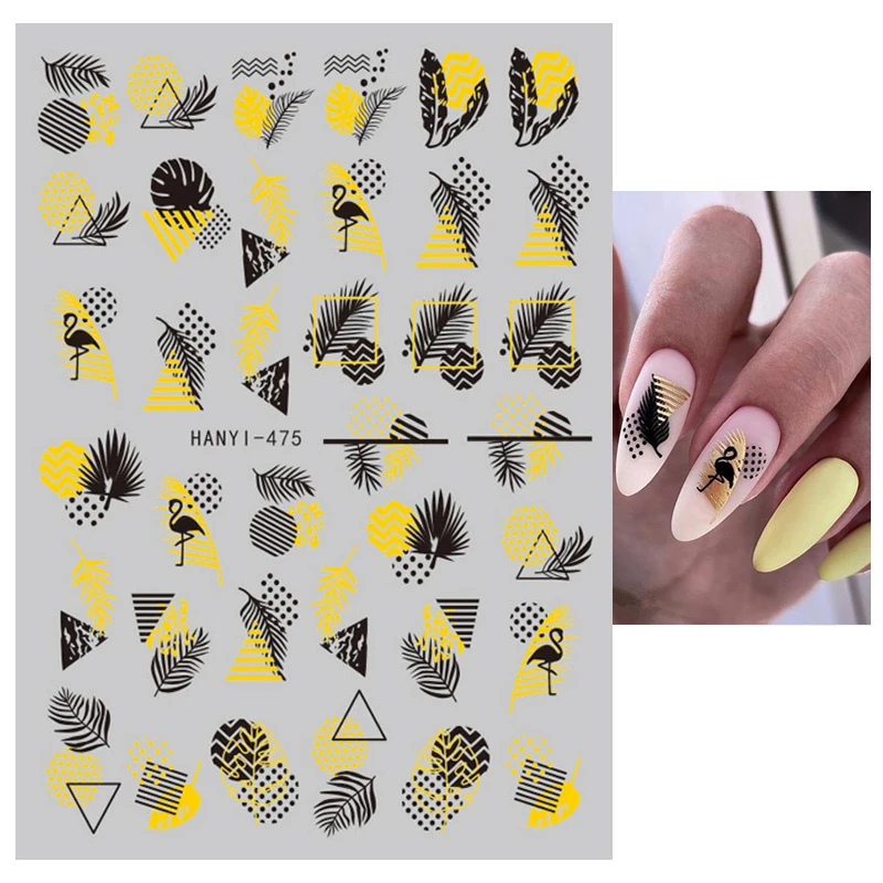 Back Glue Nail Decals Black Gold Tropical Palm Leaves Flamingo Stickers Decoration For Nail Art Manicure Beauty
Back Glue Nail Decals Black Gold Tropical Palm Leaves Flamingo Stickers Decoration For Nail Art Manicure Beauty