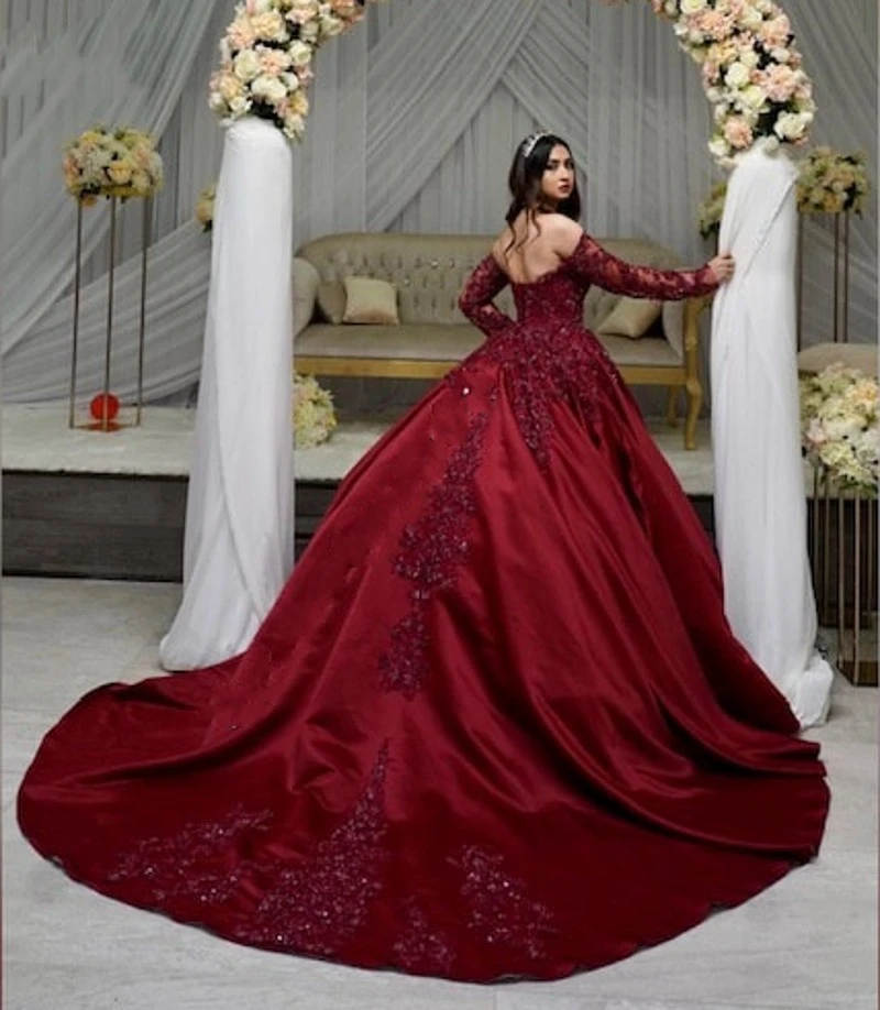 Haute Couture Formal Occasion Evening Wear Off The Shoulder Long Sleeve Lace Beading Women Ball Gown Prom Dress
Haute Couture Formal Occasion Evening Wear Off The Shoulder Long Sleeve Lace Beading Women Ball Gown Prom Dress