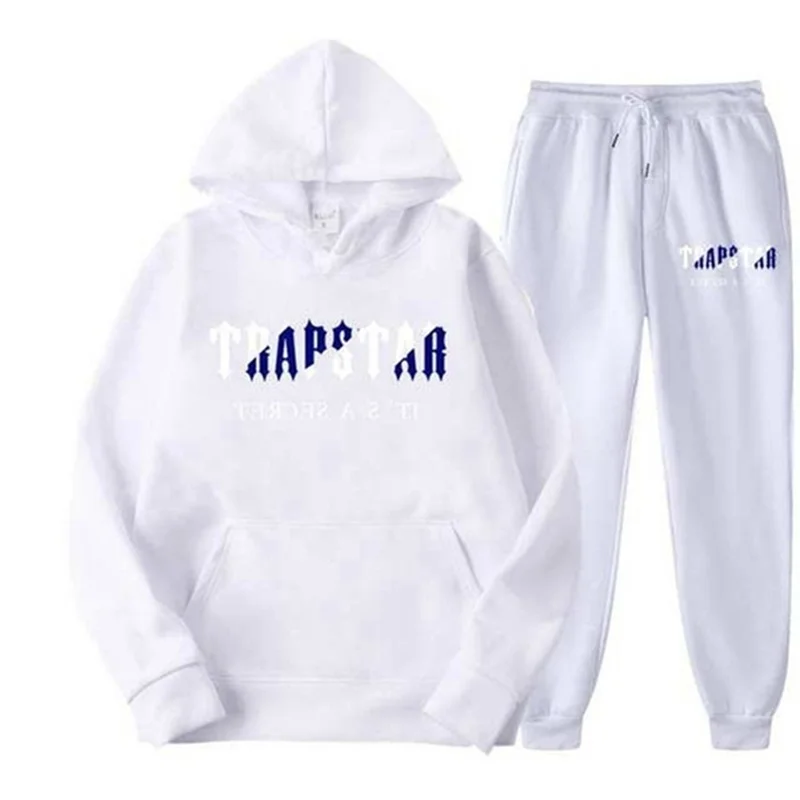 

Men/Women New Tracksuit TRAPSTAR Printed Sportswear 15 Colors Warm Loose Hoodie Sweatshirt +Jogger Pants Two Pieces Set Set