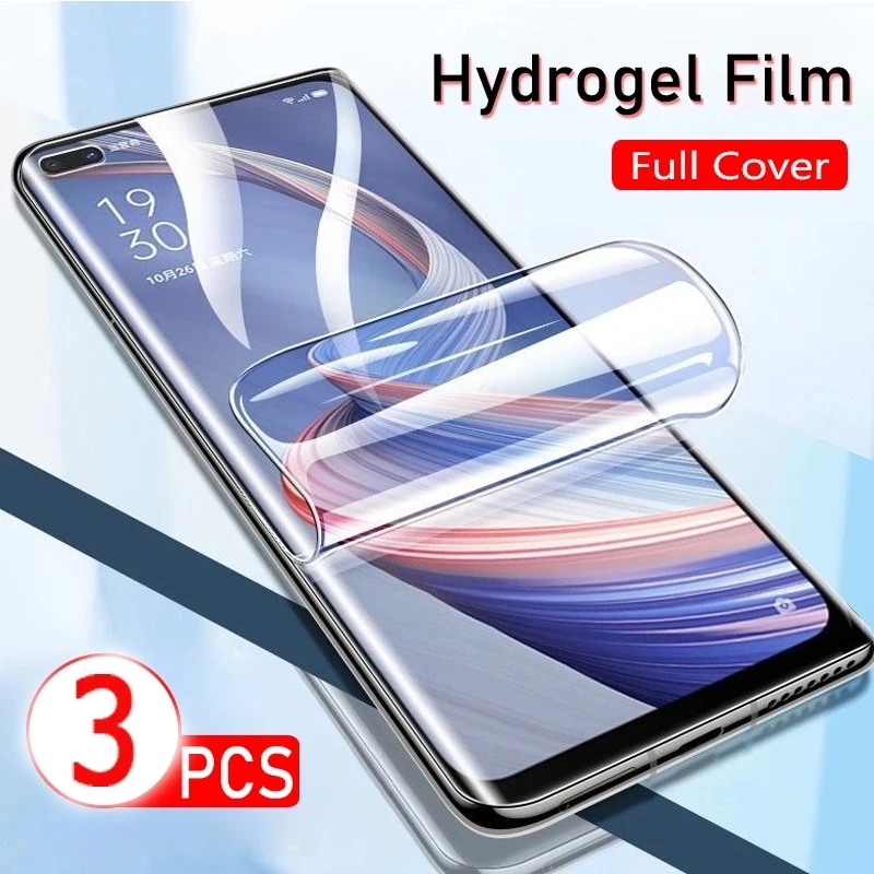 

3PCS Hydrogel Film On For OPPO A5 A9 2020 A94 A93 A91 A92 A72 A73 A52 A53s Reno 2z 3 4 5 6 Lite R17 R15 film Screen Protector