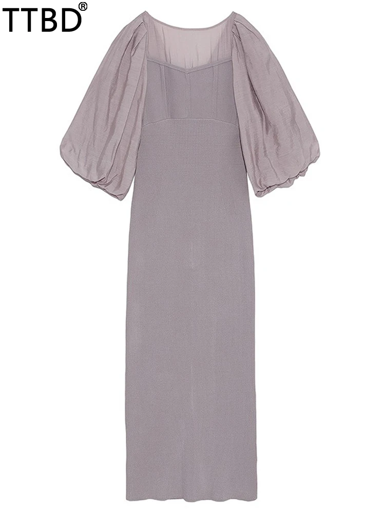 TTBD woman fashion tulle see-through lace puff sleeves stitching slim long knitted dress lady sweet elegant summer dresses
TTBD woman fashion tulle see-through lace puff sleeves stitching slim long knitted dress lady sweet elegant summer dresses